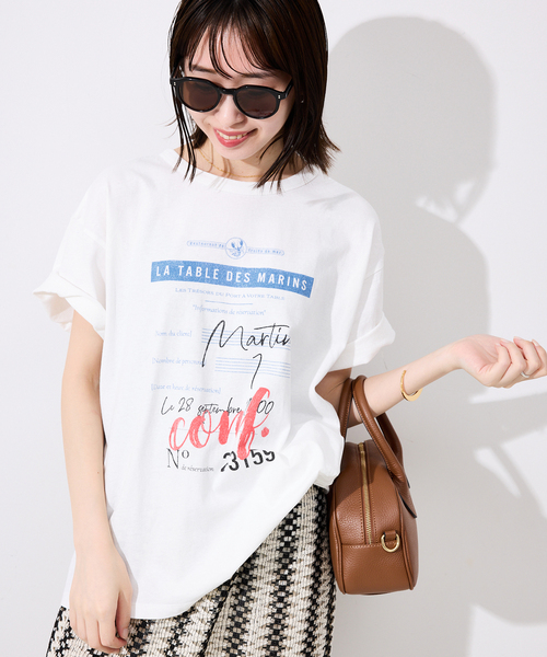 ⭐2025春夏⭐【新品タグ付】スローブイエナ▫USA コットンロゴプリントTEE セール】USAコットンロゴプリントTEE（Tシャツ/カットソー