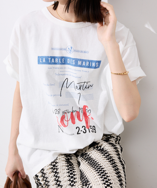 ⭐2025春夏⭐【新品タグ付】スローブイエナ▫USA コットンロゴプリントTEE セール】USAコットンロゴプリントTEE（Tシャツ/カットソー