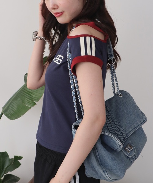 ROOPTOKYO(ループトウキョウ)の「スポーティーデザイン ワンショルダーカットソー(Tシャツ/カットソー・レディース・ブルー/ライトブルー/ホワイト/グレー・FREE)」の16枚目の写真