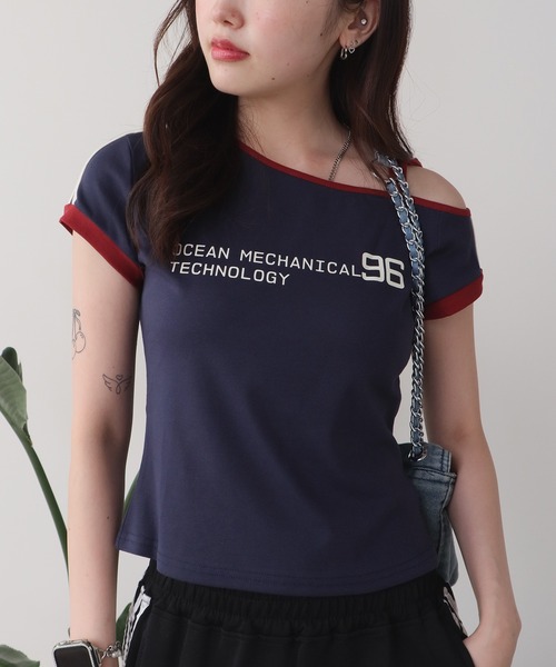 ROOPTOKYO(ループトウキョウ)の「スポーティーデザイン ワンショルダーカットソー(Tシャツ/カットソー・レディース・ブルー/ライトブルー/ホワイト/グレー・FREE)」の17枚目の写真