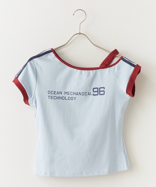 ROOPTOKYO(ループトウキョウ)の「スポーティーデザイン ワンショルダーカットソー(Tシャツ/カットソー・レディース・ブルー/ライトブルー/ホワイト/グレー・FREE)」の22枚目の写真