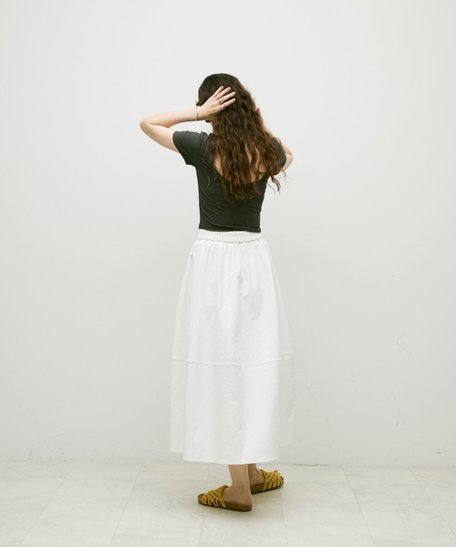 Lutim by u（ルチバイユー）の「Open-back top with cups / カップ付バックオープントップス（Tシャツ/カットソー・レディース・ホワイト/ブラック/グレー・FREE）」の8枚目の写真