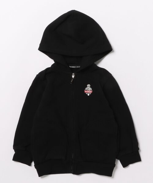 HYSTERIC MINI(ヒステリックミニ)の「BOX LOGO 裏毛 パーカー(パーカー・キッズ・ブラック/ライトグレー・90)」の2枚目の写真