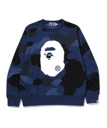 A BATHING APE バックプリント スウェット ダメージ加工 ブルー A BATHING APE バックプリント スウェット ダメージ加工 ブルー