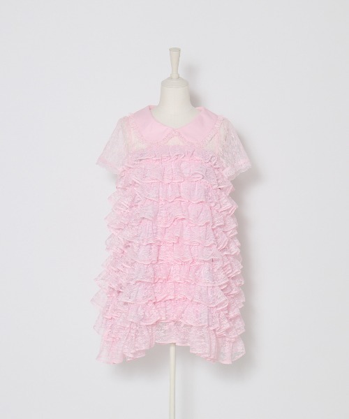 AVENCHUMU(アバンチュウム)の「Full of frills lace tiered one piece(ワンピース・レディース・ブラック/ピンク/ホワイト・FREE)」の10枚目の写真