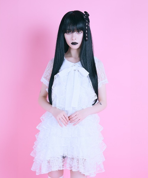 AVENCHUMU(アバンチュウム)の「Full of frills lace tiered one piece(ワンピース・レディース・ブラック/ピンク/ホワイト・FREE)」の21枚目の写真