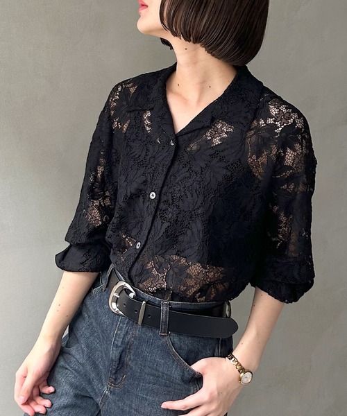 レースカイキンシャツ（長袖）（シャツ/ブラウス）｜PAGEBOY
