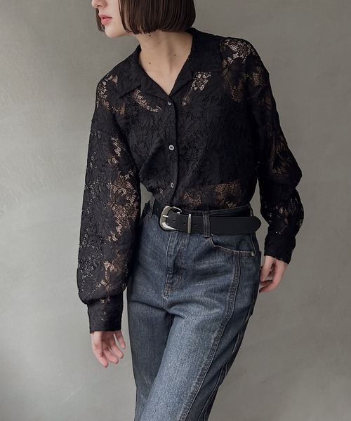 PAGEBOY(ページボーイ)の「レースカイキンシャツ(長袖)(シャツ/ブラウス・レディース・ダークブラウン/ブラック/オフホワイト/モスグリーン/レッド/ネイビー系1・FREE)」の17枚目の写真