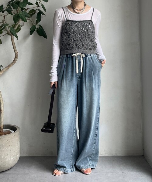 DouDou(ドゥドゥ)の「【WEB限定】ラメニットビスチェ(ニット/セーター・レディース・ゴールド/ブラック/グレー・FREE)」の20枚目の写真