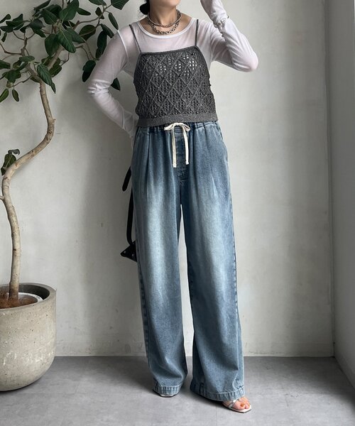 DouDou(ドゥドゥ)の「【WEB限定】ラメニットビスチェ(ニット/セーター・レディース・ゴールド/ブラック/グレー・FREE)」の17枚目の写真