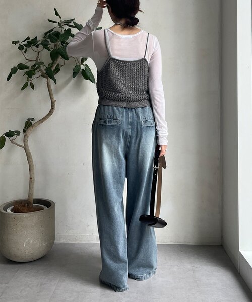 DouDou(ドゥドゥ)の「【WEB限定】ラメニットビスチェ(ニット/セーター・レディース・ゴールド/ブラック/グレー・FREE)」の16枚目の写真