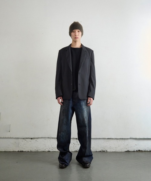 NVRFRGT(ネヴァーフォーゲット)の「SINGLE-BREASTED BLAZER(テーラードジャケット・メンズ・ブラック/ダークグレー・1/2)」の4枚目の写真