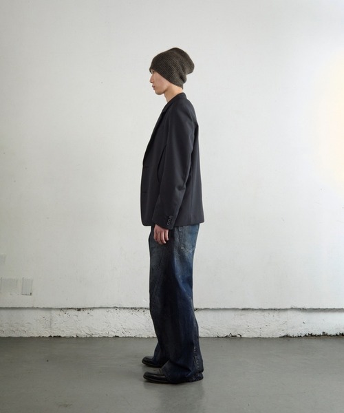 NVRFRGT(ネヴァーフォーゲット)の「SINGLE-BREASTED BLAZER(テーラードジャケット・メンズ・ブラック/ダークグレー・1/2)」の5枚目の写真