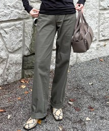 slattgir | 【選べる2レングス】高身長 綿混ストレッチセミワイドパンツ 丈長め・トールサイズ(その他パンツ)