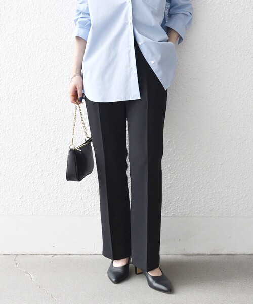 SHIPS any（シップス エニィ）の「SHIPS any:〈洗濯機可能〉ダブルクロス セミフレア パンツ［NAVY BLUE］（その他パンツ・レディース・ブラウン/ブラック・40/38/36）」の5枚目の写真