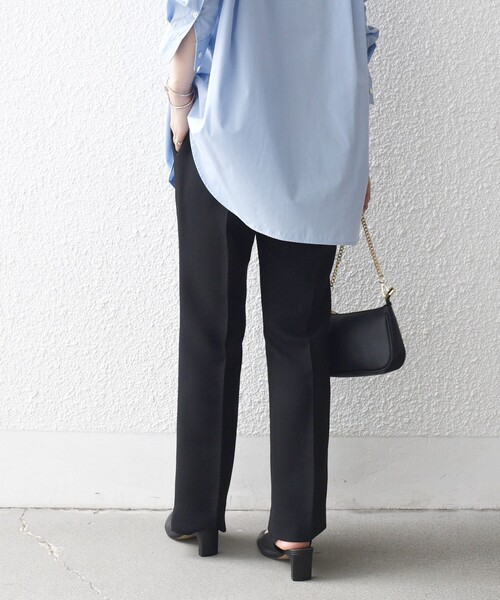 SHIPS any（シップス エニィ）の「SHIPS any:〈洗濯機可能〉ダブルクロス セミフレア パンツ［NAVY BLUE］（その他パンツ・レディース・ブラウン/ブラック・40/38/36）」の8枚目の写真