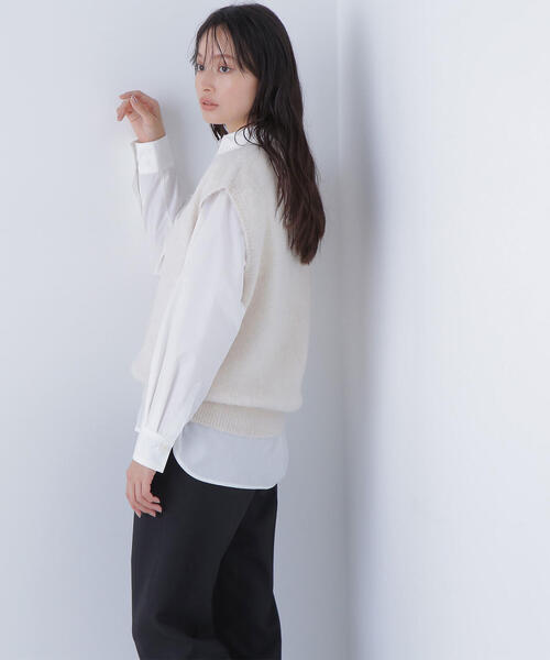 NATURAL BEAUTY BASIC(ナチュラルビューティーベーシック)の「◇ヘアリーVネックベスト(ベスト・レディース・マジェンタ/オフホワイト/グレー・FREE)」の13枚目の写真