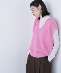 NATURAL BEAUTY BASIC | ◇ヘアリーＶネックベスト(ベスト)