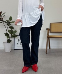 スリムストレートデニムパンツ