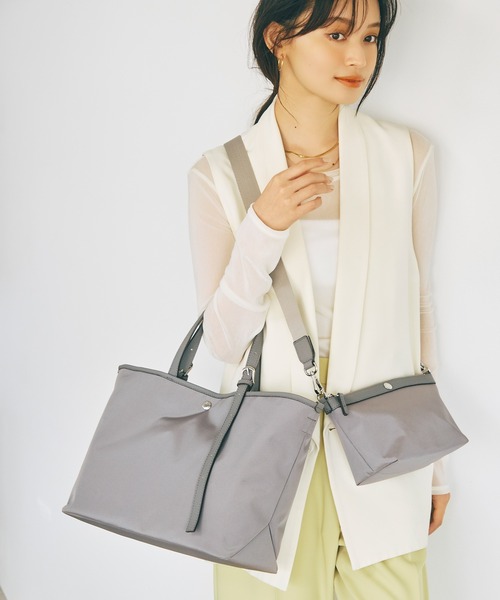 Breath TOPKAPI(ブレストプカピ)の「【Breath TOPKAPI】撥水 2way A4 トートバッグ / ミニポーチセット(トートバッグ・レディース・ブラック/グレー・FREE)」の4枚目の写真