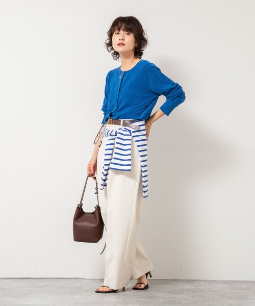 Rie Miller（リエミラー）の「《手洗い可能》《アンサンブル対応》モールヤーンクルーネックカーディガン（カーディガン/ボレロ・レディース・ボルドー/ブルー/ベビーピンク/グレー・38）」の21枚目の写真