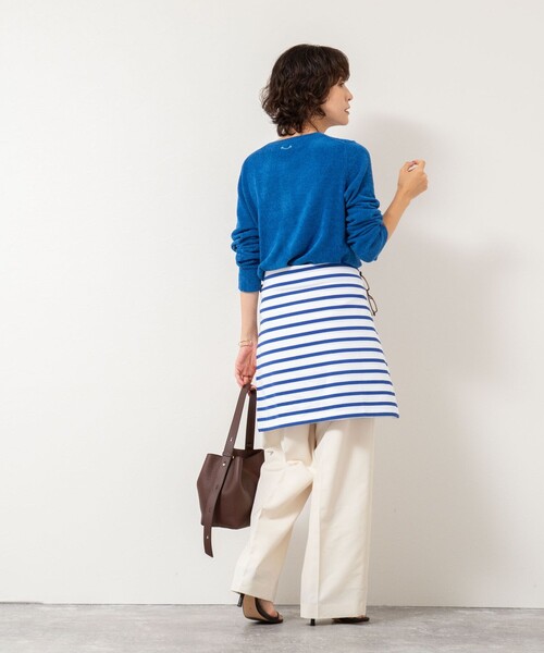 Rie Miller（リエミラー）の「《手洗い可能》《アンサンブル対応》モールヤーンクルーネックカーディガン（カーディガン/ボレロ・レディース・ボルドー/ブルー/ベビーピンク/グレー・38）」の22枚目の写真