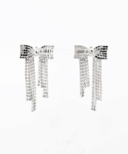 Narcissus（ナルシス）の「リボンビジューピアス　ビッグリボン　　オケージョン　パーティー（ピアス（両耳用）・レディース・シルバー・FREE）」の6枚目の写真