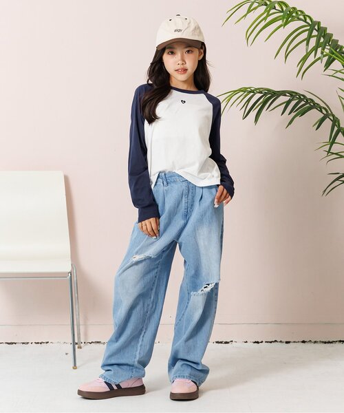 algy（アルジー）の「ラグランワンポイントロンT（Tシャツ/カットソー・キッズ・ネイビー/レッド/ブラウン/ブラック・MEDIUM/X-SMALL/XX-SMALL/SMALL）」の9枚目の写真