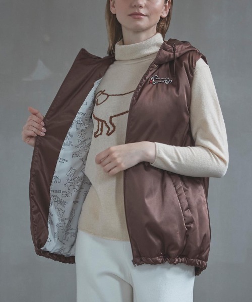 komari 　　　PICONE ピッコーネ　コート　フード付き中綿ベスト STUDIO PICONE（スタジオピッコーネ）の「フード付き撥水中綿ベスト