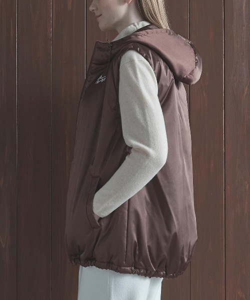 新品スタジオピッコーネ 中綿フーデッドベスト コート STUDIO PICONE（スタジオピッコーネ）の「フード付き撥水中綿ベスト