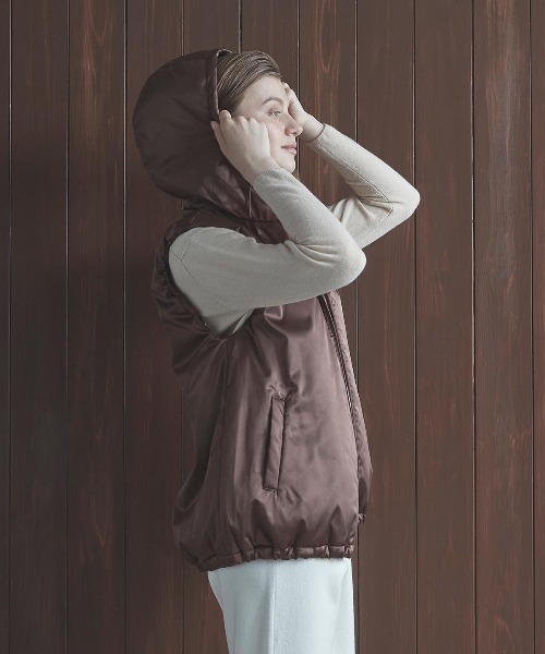 STUDIO PICONE（スタジオピッコーネ）の「フード付き撥水中綿ベスト