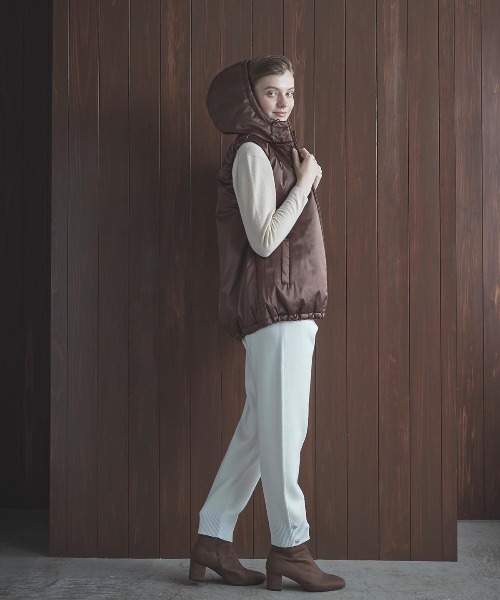 STUDIO PICONE（スタジオピッコーネ）の「フード付き撥水中綿ベスト