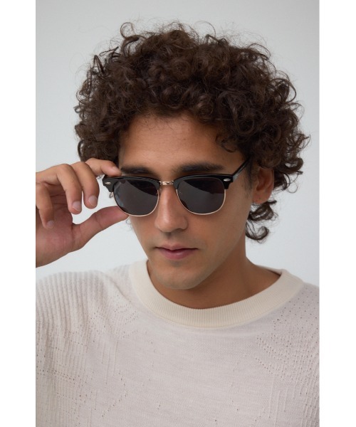 AZUL by moussy（アズールバイマウジー）の「ハーフスリムフレームアイウェア（メガネ・メンズ・ブラウン系その他/ブラック系その他・FREE）」の3枚目の写真