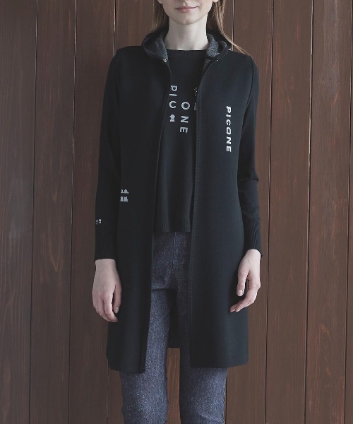 フード付ロングニットベスト（ベスト）｜STUDIO PICONE（スタジオ