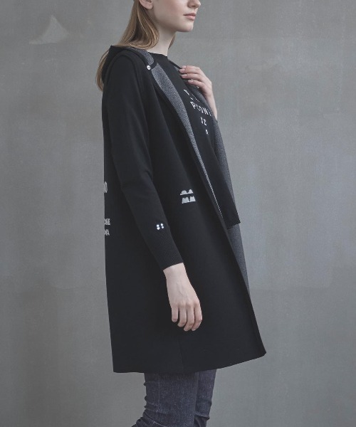 フード付ロングニットベスト（ベスト）｜STUDIO PICONE（スタジオ