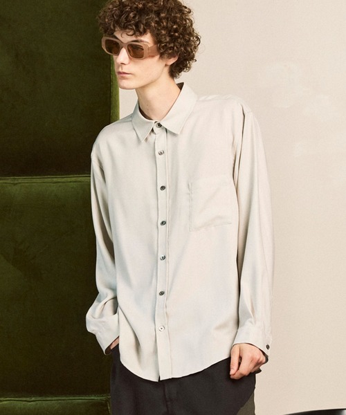 MAISON SPECIAL(メゾンスペシャル)の「《UNISEX》Wool Like Regular-Over Shirt/ウールライクレギュラーオーバーシャツ【MAISON SPECIAL/メゾンスペシャル】(シャツ/ブラウス・メンズ・グレー/ブラック/ベージュ/ブラウン/グレイッシュベージュ・1/2/0)」の5枚目の写真