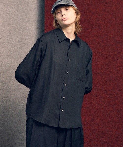 MAISON SPECIAL メゾンスペシャル　シャツ UNISEX》Wool Like Regular-Over Shirt/ウールライクレギュラー