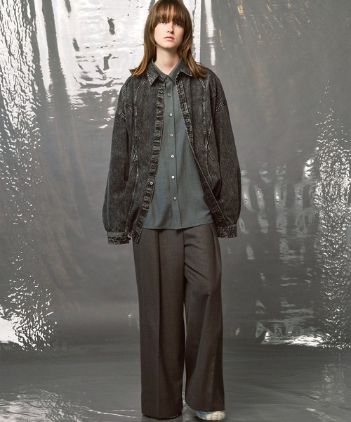 MAISON SPECIAL(メゾンスペシャル)の「《UNISEX》Wool Like Regular-Over Shirt/ウールライクレギュラーオーバーシャツ【MAISON SPECIAL/メゾンスペシャル】(シャツ/ブラウス・メンズ・グレー/ブラック/ベージュ/ブラウン/グレイッシュベージュ・1/2/0)」の9枚目の写真