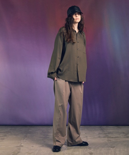 MAISON SPECIAL(メゾンスペシャル)の「《UNISEX》Wool Like Regular-Over Shirt/ウールライクレギュラーオーバーシャツ【MAISON SPECIAL/メゾンスペシャル】(シャツ/ブラウス・メンズ・グレー/ブラック/ベージュ/ブラウン/グレイッシュベージュ・1/2/0)」の10枚目の写真