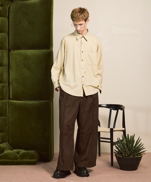 MAISON SPECIAL(メゾンスペシャル)の「《UNISEX》Wool Like Regular-Over Shirt/ウールライクレギュラーオーバーシャツ【MAISON SPECIAL/メゾンスペシャル】(シャツ/ブラウス・メンズ・グレー/ブラック/ベージュ/ブラウン/グレイッシュベージュ・1/2/0)」の12枚目の写真