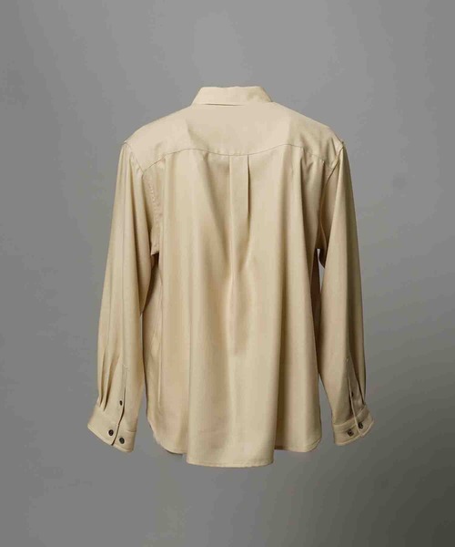 MAISON SPECIAL(メゾンスペシャル)の「《UNISEX》Wool Like Regular-Over Shirt/ウールライクレギュラーオーバーシャツ【MAISON SPECIAL/メゾンスペシャル】(シャツ/ブラウス・メンズ・グレー/ブラック/ベージュ/ブラウン/グレイッシュベージュ・1/2/0)」の13枚目の写真