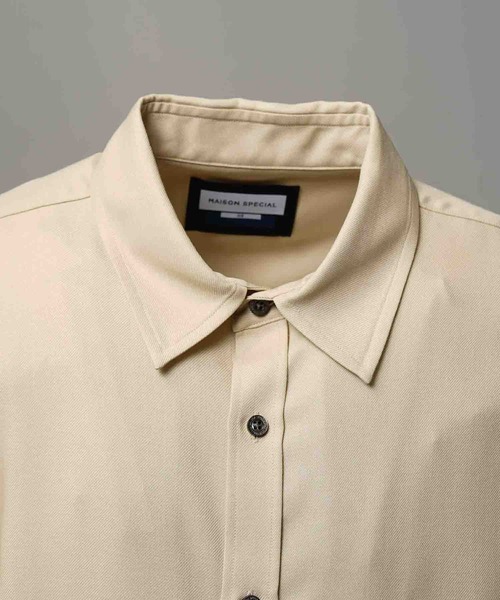 MAISON SPECIAL(メゾンスペシャル)の「《UNISEX》Wool Like Regular-Over Shirt/ウールライクレギュラーオーバーシャツ【MAISON SPECIAL/メゾンスペシャル】(シャツ/ブラウス・メンズ・グレー/ブラック/ベージュ/ブラウン/グレイッシュベージュ・1/2/0)」の14枚目の写真