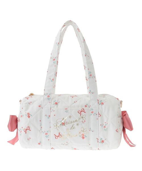 セール】フラワーリボンプリント2Wayボストンバッグ（ボストンバッグ