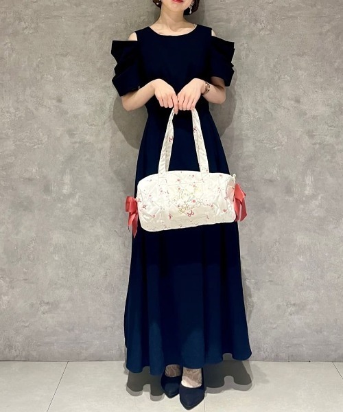 セール】フラワーリボンプリント2Wayボストンバッグ（ボストンバッグ