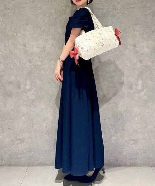 セール】フラワーリボンプリント2Wayボストンバッグ（ボストンバッグ