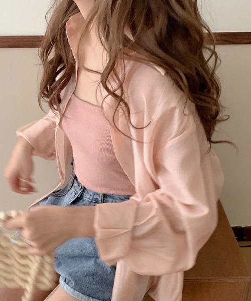 cammie(キャミー)の「バックオープンシアーブラウス(シャツ/ブラウス・レディース・ピンク/ライトブルー/オフホワイト・MEDIUM/LARGE)」の10枚目の写真