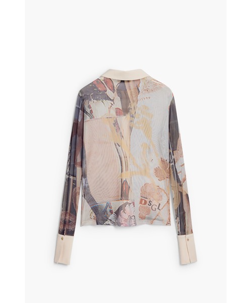 Desigual(デシグアル)の「アートプリントシフォンシャツ長袖リブ襟カフス(Tシャツ/カットソー・レディース・ブラウン・S/XL/L/M/XS)」の3枚目の写真