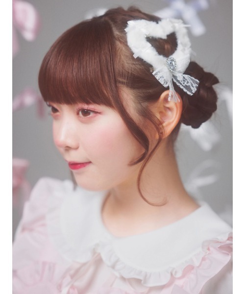 Ank Rouge(アンクルージュ)の「ファーのハートピン(ヘアピン・レディース・ピンク/ホワイト/ブラック・FREE)」の10枚目の写真