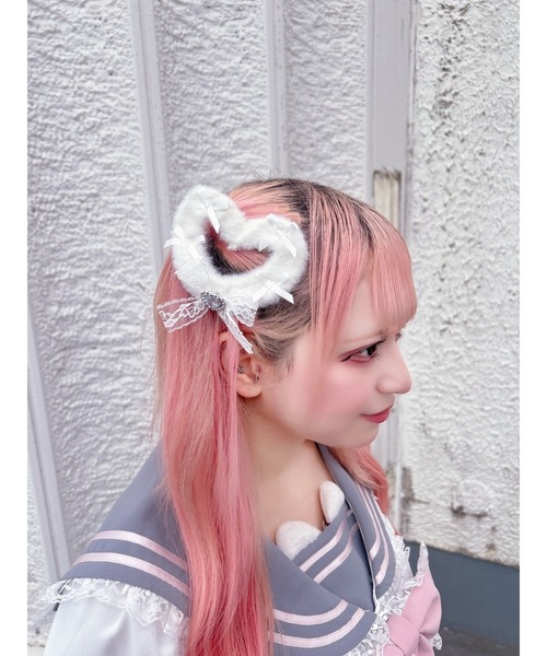 Ank Rouge(アンクルージュ)の「ファーのハートピン(ヘアピン・レディース・ピンク/ホワイト/ブラック・FREE)」の19枚目の写真