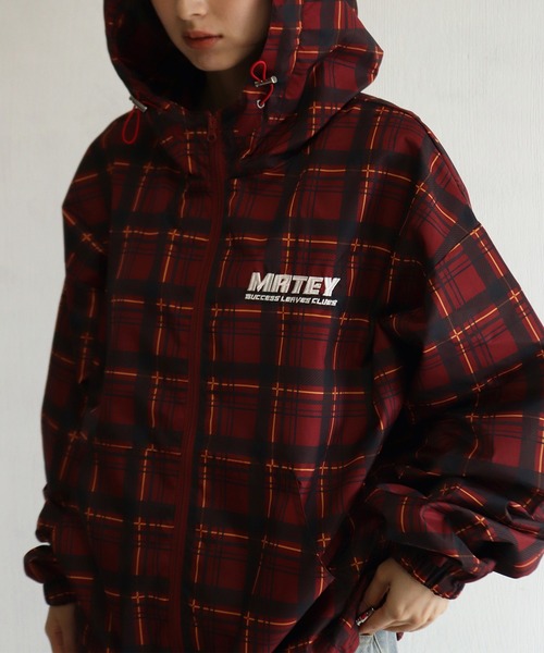 WESTSEA(ウエストシー)の「総チェック柄 フード付 ブルゾン(ブルゾン・メンズ・レッド/ブラウン/ネイビー/ブラック・L/M)」の4枚目の写真